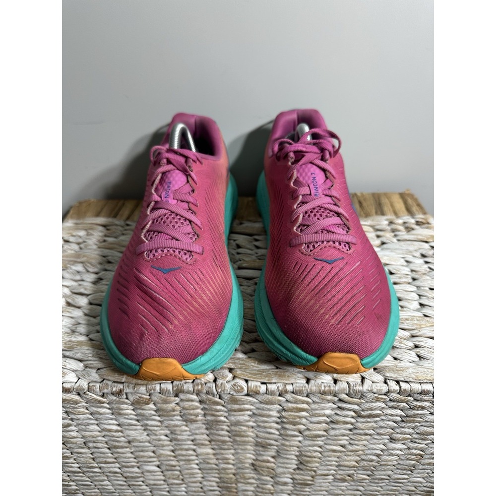 Hoka One One Women Rincon 3 Shoes Pink Blue Sneakers 1119396PPAT Size 7.5B - Picture 3 of 8